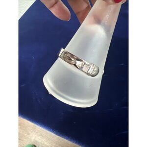 Sterling Silver UNTIL THERES A CURE 6"‎ Cuff Bracelet Cancer Awareness 925 ITALY